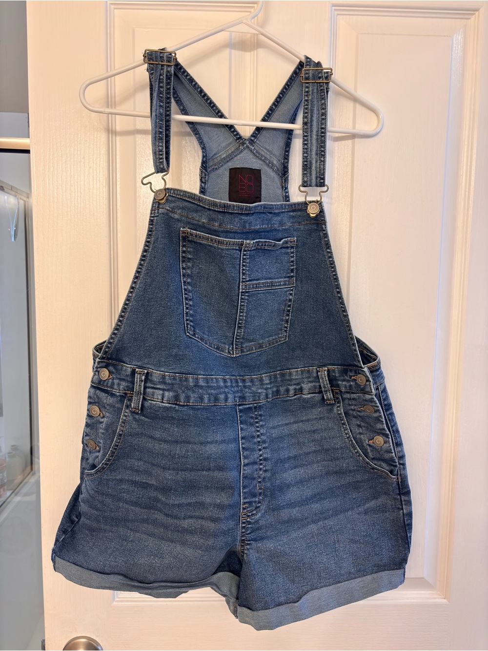 NOBO Denim Shortalls in Classic Blue